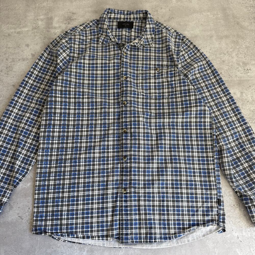 Rollas blue plaid flannel button up men's shirt lightweight‎ size medium
